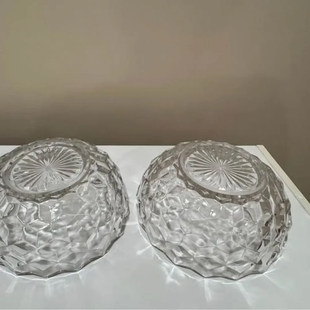 ONE Medium Diamond Cut Glass Bowl (1 of 2)